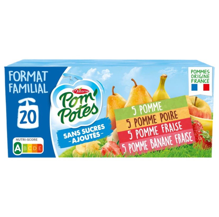 Materne -  Pom'Potes Gourdes Multivariétés sans sucre ajoutés 20X90g